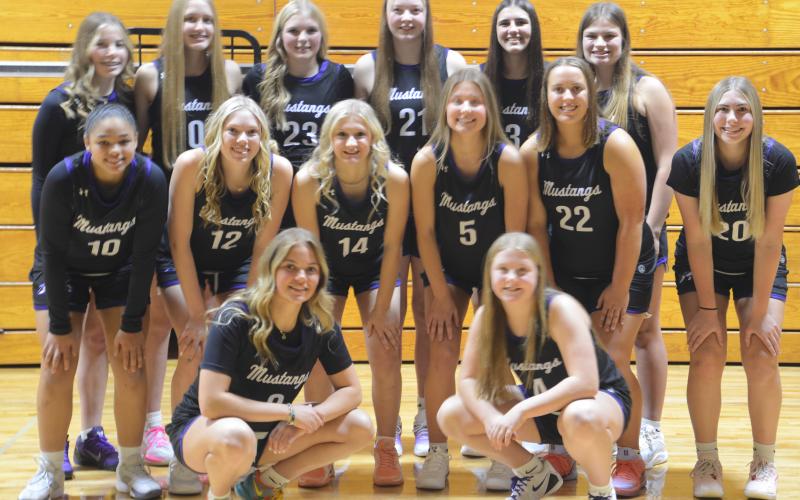Back, from left, Avery Bronson, Elise Aker, Callie Miller, Mackenzie Zubke, Addison Heinje, and Peyton Rumpza. Middle, from left, Nevaeh Edwards, Caley Boik, Kayce Berger, Liza Purdy, Sage Gaikowski and Airianna Benthin. Front, from left, Addison Bronson and Brynlee Amdahl.