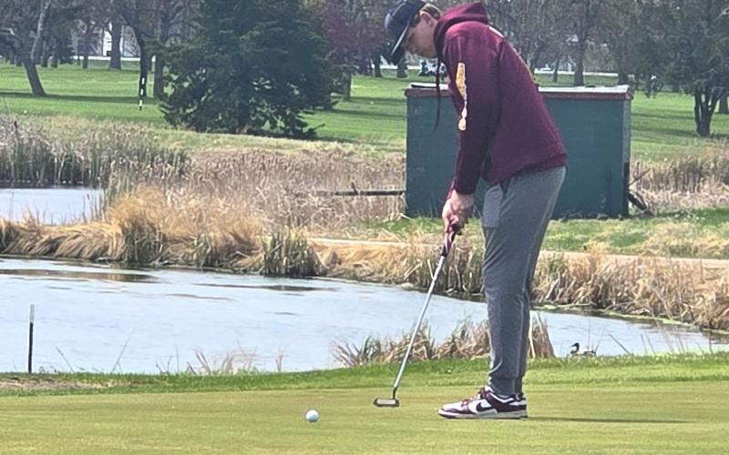Sheldon Schmieg is shooting for a par during the Eastern Coteau Conference tournament May 11. Schmieg finished the day by shooting 27 over par and tied for 15th. Reporter &amp;amp; Farmer | Subscriber Snapshot