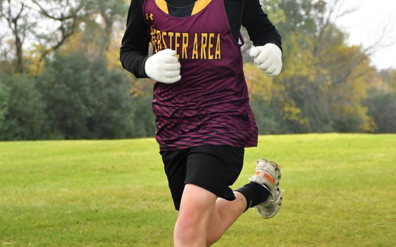 Coen Halverson of Webster Area competes in the SDHSAA Region 1A cross country meet Oct. 15 in Webster. Halverson placed 39th in the boys varsity 5k race with a time of 21:26.69. Reporter &amp;amp; Farmer | Leyton Beardslee