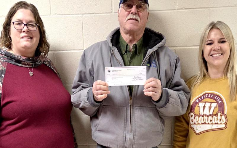Waubay/Webster Knights of Columbus donated $541 raised through the annual candy drive to help transport Webster Area School’s fifth grade students to Aberdeen for Barrier Awareness Day. Students will learn about various disabilities and how individuals adapt and overcome challenges. Pictured from left are fifth grade teacher Heather Gaikowski, Waubay/Webster Knights of Columbus Grand Knight Jerry Mork and fifth grade teacher Vanessa Bloom. Reporter &amp;amp; Farmer | Subscriber snapshot