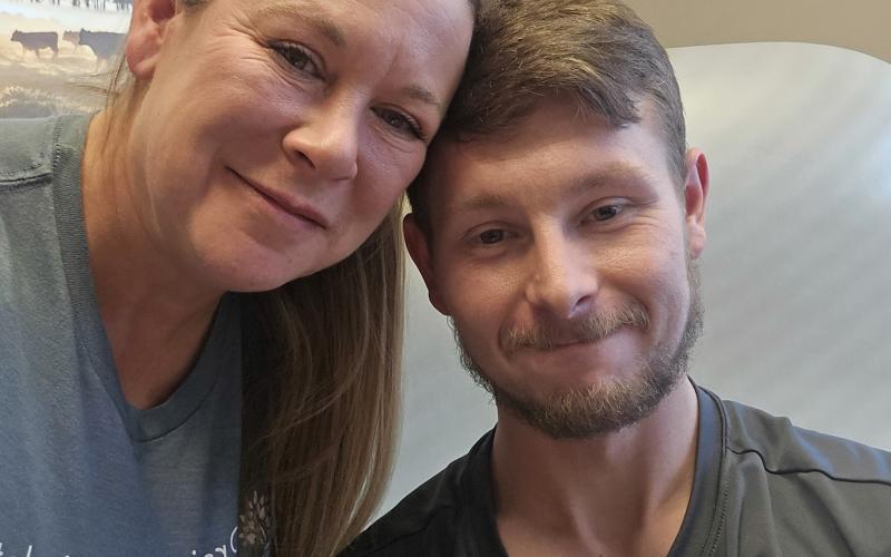 Waubay resident Alex Jorgenson, pictured right, was hospitalized Oct. 15 after an accident involving explosives caused his left leg to be amputated around the knee and severely damaged his right leg. Melissa Jorgenson, his mom, pictured left, said the family has received an outpouring of support from the community including over $15,000 being raised to help cover medical costs. Reporter &amp;amp; Farmer | Subscriber snapshot