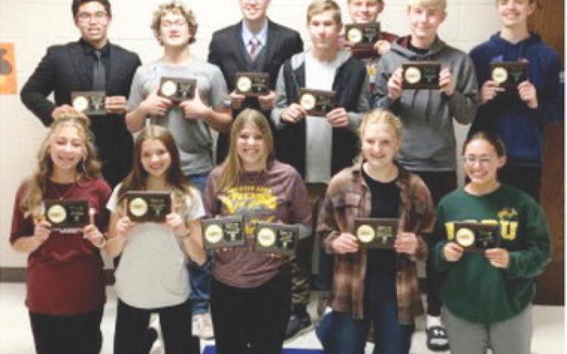 Webster Area Bearcat cross country runners received end of season awards. Pictured from left, front are Remi Hubsch, Abbi Mays, Abbi Garrett, Hannah Sonstebo and Jocelyn Rumpca. Pictured back, left are: Justin Ponce, Gavon Larson, Blaise McGregor, Gabriel Gaikowski, Alec Garrett, Grady Wagner and Jase Voss. Reporter &amp;amp; Farmer | Subscriber Snapshot