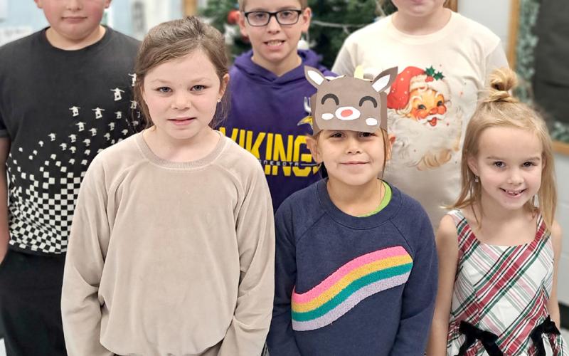 Webster Area Elementary School December students of the month, by grade, are, from left, front, second Jada Zimmerman, kindergarten Deva Olson, first Ava Eidahl back, third Arthur Waldner, fourth Nolan Rasmus and fifth Macie Shafer. Reporter &amp;amp; Farmer | Subscriber snapshot