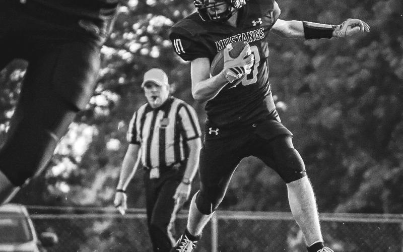 Waubay/Summit running back Zayne Strang takes the ball up field during their homecoming game against Waverly/South Shore. The Mustangs came up short losing 8-29. Stats were not available from this game by press deadline. Reporter &amp;amp; Farmer | Leyton Beardslee