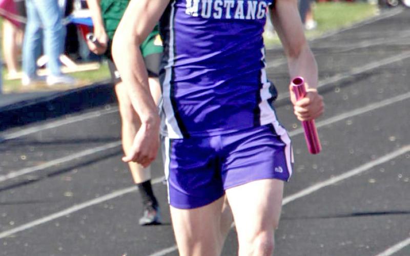 Tigh Gaikowski races in a relay at the Britton Track meet April 22. Reporter &amp;amp; Farmer | Subscriber snapshot