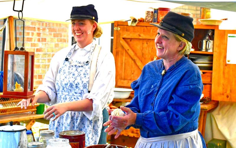 Old teaching young and young teaching old at Fort Sisseton Festival
