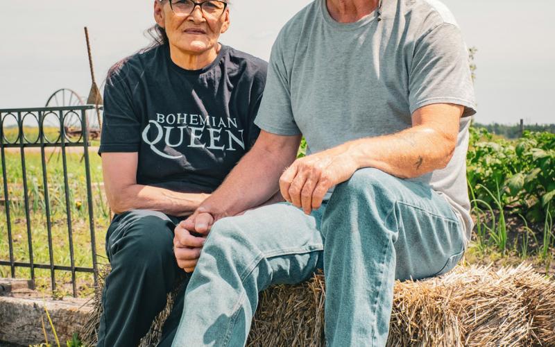 Delia and Jim Clark sit by their garden in Florence June 17. The couple has been married for 33 years and spent a portion of their life together traveling the western U.S. while living out of their 1979 Pontiac Bonneville. Reporter &amp;amp; Farmer | Leyton Beardslee