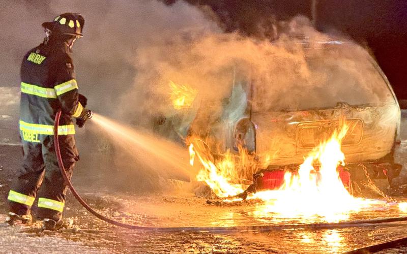 BURNABLE METAL THROWS FIREFIGHTERS FOR A LOOP