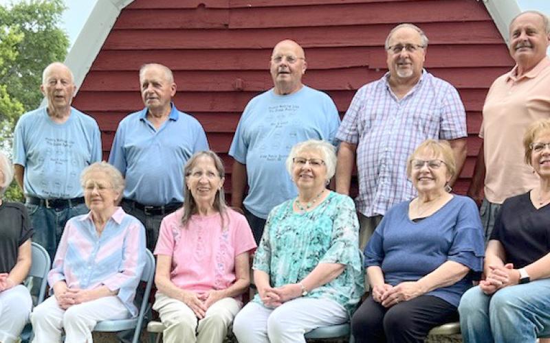 The 11 children of the late Stanley and Amelia (Rumpza) Snaza gathered at the Snaza farm for their annual Snaza Reunion. Along with their families it was a great day of food and talk. In back from left are Richard, David, Stan, Joel, Duane; front row are Janice, Dianne, Carol, Emily, Mary Ellen and Susan.