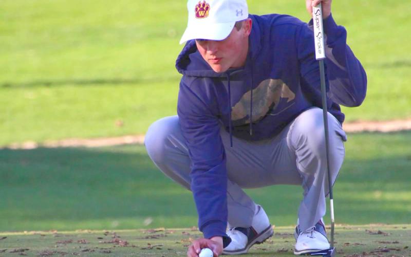 Seth Lesnar lines up a putt during the Hamlin Invitational golf tournament at Lake Poinsett May 1. Lesnar placed ninth shooting an 84. Reporter &amp;amp; Farmer | Subscriber Snapshot