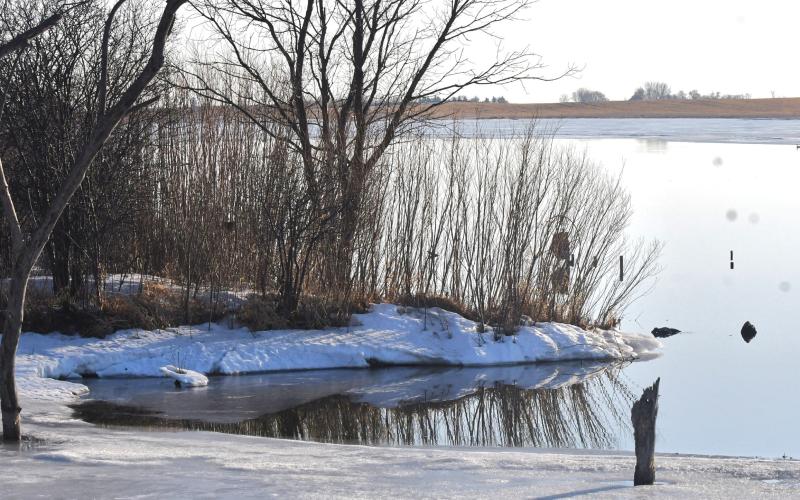 Day County had four incidents Feb. 6-7 involving vehicles falling through the ice. The weather has been warm for this time of year and it’s causing the ice to melt. The lake pictured here is Rush Lake and already has multiple spots with visible water. Reporter &amp;amp; Farmer | Connor Handrahan