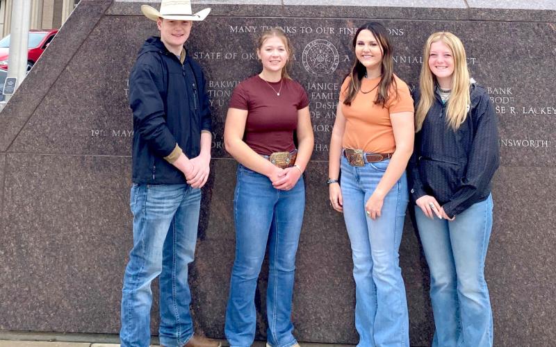 Webster FFA range team, from left, Caleb Gaikowski, Bryn Sippel, Lola Wells and Mackenzie Atherton toured the world’s largest stocker cattle auction in Oklahoma City, OK. The range team competed in the National Land and Range Judging Contest April 29-May 1. Reporter &amp;amp; Farmer | Subscriber snapshot