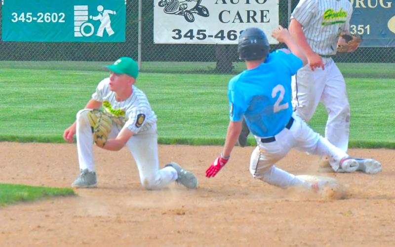 Webster’s Post 40 played against Claremont Honkers Post 262 June 2 and walked away with a six to two victory. Post 40 was down by one and Hudson Lesnar can be seen trying to help his team keep the score close as he slides into second after a steal and is called safe. Reporter &amp;amp; Farmer | Connor Handrahan