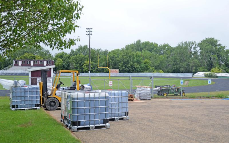 The Webster Area track was resurfaced last week for the first time since it was installed, according to Webster Area School business manager Lori O’Farrell. She said the cost of it being resurfaced is approximately $95,000. Webster Area School athletic director Nathan Bloom states depending on the weather, the track should be back open to the public Aug. 12. Reporter &amp;amp; Farmer | Annie Witt