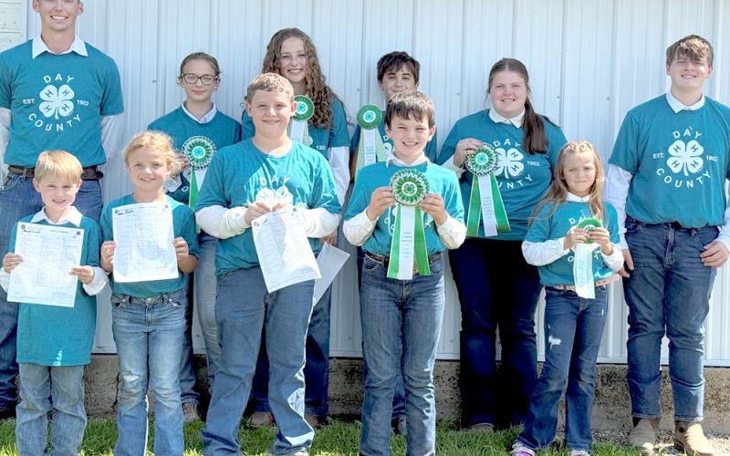 Participating in the Day County 4-H rabbit show were, from left, front, Sawyer Zenk, Anna Bloom, Abel Bloom, Logan Wik, Ava Schulz; back, Gage Wik, Raelee Ellingson, Carlee Wik, James Schulz, Kelsey Fischer, Carson Fischer and not pictured Kenlee Hommel. Reporter &amp;amp; Farmer | Subscriber snapshot