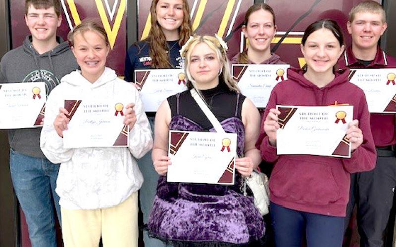 Webster Area Middle School and High School students of the month for April are, by grade, from left, front, seventh Portlyn Johnson, 11th Kaia Cyrus, sixth Parker Gaikowski; back, eighth Tucker Wickre, 12th Karli Sannes, ninth Samantha Ermer and 10th Dylan Rasmus. Reporter &amp;amp; Farmer | Subscriber snapshot