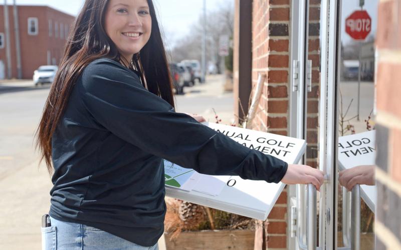 Kayla Fischer was going door to door in Webster March 14 to gain support from members for the Webster Area Chamber of Commerce’s annual golf tournament. It was one of her first tasks which put her face-to-face with her home community after becoming the Webster Area Chamber of Commerce director. Reporter &amp;amp; Farmer | Amanda Dulitz