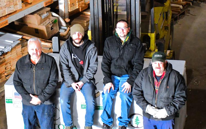 From left, David Johnson, Frank Clemente, Tyler Johnson and Danny Johnson. Not pictured Mark Pischke. For 17 years, Johnson Lumber has provided hardware for the community and the staff is ready to help with any building or home repair needs.
