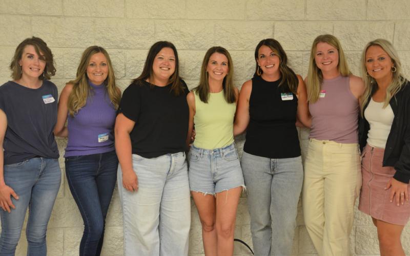 Reuniting after 20 years are, from left, Alyssa Holler, Angie Streier Gewerth, Robyn Hanson Pearson, Rebecca Steiner Lundy, Natalie Wagner Kuecker, Angela Moen Hill and Shannon Opitz Lee. Reporter &amp;amp; Farmer | Luke Caputo