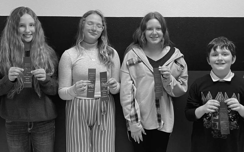 Florence Junior High Oral Interpretation contest was April 15. Webster Area Middle School students placing are, from left, Brittyn Bloom and Karlee Wik – superior duet; Claire Halvorson and Karsyn Gaikowski – superior duet; Claire Halvorson – superior serious; Zakary Johnson – superior plus humor and Casen Fish – superior humorous. Reporter &amp;amp; Farmer | Subscriber snapshot