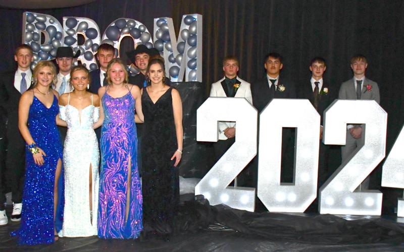 The Waubay junior class presented “A Night Under the Stars” April 5 with their prom. Twenty-two couples attended the event. Pictured are members of the junior class student council, from left, Traveion Neilan, Evan Aker, Kayce Berger, Caleb Weyh, Megan Christensen, Nolan Thuringer, Caley Boik, Teegan Gaikowski, Eva Benike, Dylan Rumpza, Camden Neilan, Linken Niles and Owen Niles. Reporter &amp;amp; Farmer | Amanda Dulitz