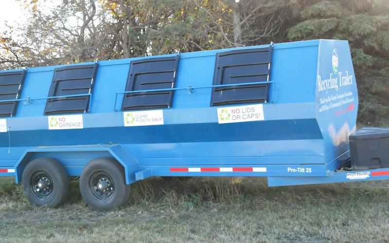 Day County recycling program seeks to increase recycling efforts of Day County through increased signage and awareness of the program. Here, the recycling trailer which is used for the program sits at 143rd St. with four different distinctions and a sign in the background explaining what type of plastics are acceptable for recycling purposes Nov. 7. Reporter &amp;amp; Farmer | Brenner Cariveau