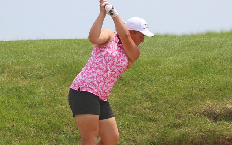 Waubay/Summit golfer Sage Gaikowski begins a stroke during the girls state golf tournament held June 2-3 in Watertown at Prairie Winds course. Gaikowski placed 32nd opening the first round by shooting 91 followed by a performance of 102 in round two. Reporter &amp;amp; Farmer | subscriber snapshot