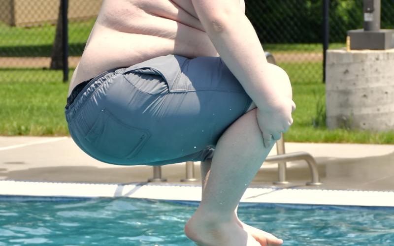 Jackson Gabriel cannonballed into the pool during the opening day of the Webster Aquatic Center June 2. Reporter &amp;amp; Farmer | Leyton Beardslee