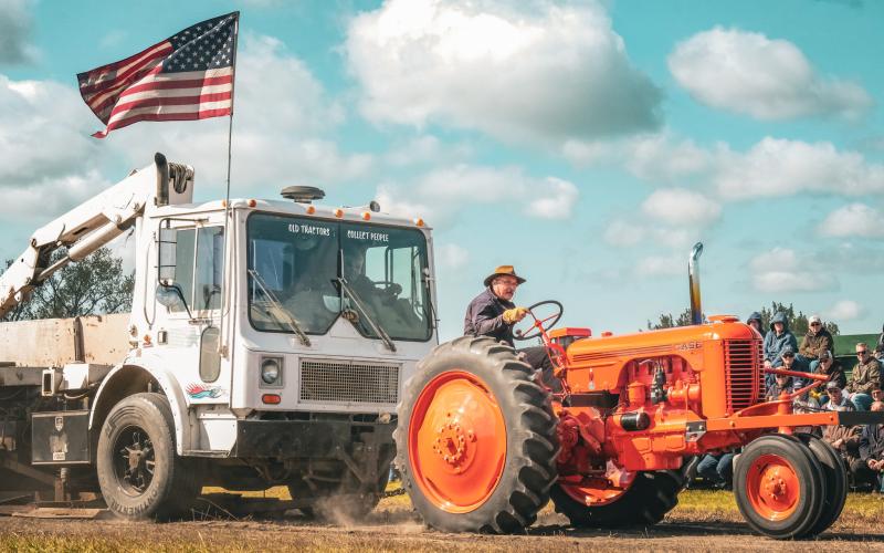 Bryan Pence of Aberdeen takes part in an antique tractor pull Sept. 6 in Andover at James Valley Threshing Show. With his 1948 Case model DC Pence pulled a distance of 172.74 feet. Reporter &amp;amp; Farmer | Leyton Beardslee