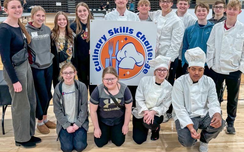 Representing Webster Area High School at the culinary skills challenge event in Marshall, MN last month were, from left in back Karli Sannes, Sarah Zubke, Kenley Grewe, Mallory Steiner, Jack Shoemaker, Gage Baumgarn, Jeron McCreary, Matthew Mount, Bryce Snell, Lukas Johnson and Grady Wagner. Kneeling from left are Taryn Zakrzewski, Breelyn Spears, Delilah Buxton and Kingston Campbell-Fisher. Reporter &amp;amp; Farmer | Subscriber snapshot