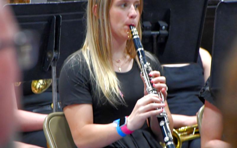 Ninth grader Brooke Grajczyk plays the clarinet during Webster Area High School’s spring concert May 5. The concert also included a choral performance. Reporter &amp;amp; Farmer | Leyton Beardslee