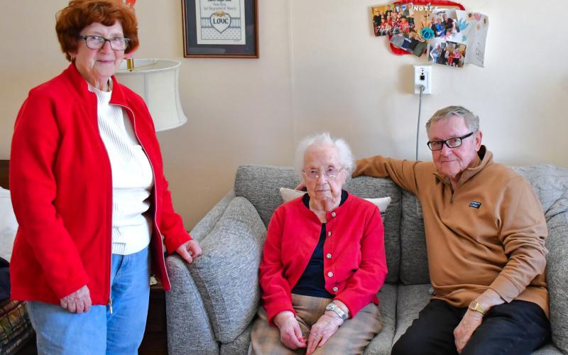 Discussing Alice Simonson’s life and accomplishments are, from left, Carol, Alice and Bob Simonson. Alice Simonson is set to be announced as the oldest person living in South Dakota March 9. Reporter &amp;amp; Farmer | Connor Handrahan