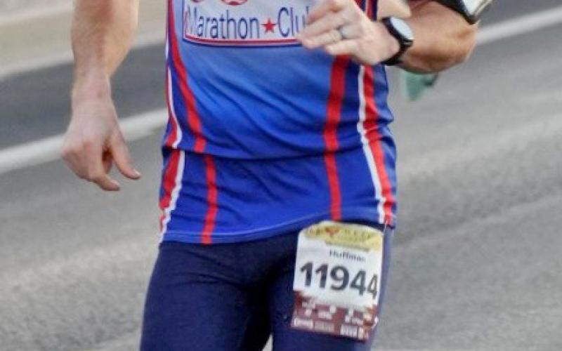 Curtis Huffman of Waubay is shown here running in the Mesa Marathon in Mesa AZ, in his first of what he hopes will be three marathons he runs in 2025. Huffman is on a quest to run 50 marathons in 50 states by his 50th birthday. This race, during which he finished 62nd out of more than 3,600 runners, marked his 30th marathon. Reporter &amp;amp; Farmer | Subscriber snapshot