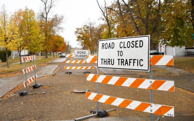 Throughout the city of Webster road closures and unpaved streets have become common place as a part of the water and sewer infrastructure upgrade. Here, at the intersection of W. 2nd St. and W. 10th Ave. the road remains partially unfinished with the access to the road shut off Oct. 24. Reporter &amp;amp; Farmer | Brenner Cariveau