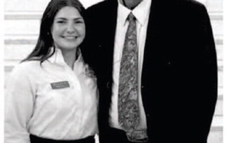 Webster Area High School student Willa Stern poses for a picture with Gov. Larry Rohden during her tenure as a legislative page in Pierre earlier this year. Reporter &amp;amp; Farmer [ Subscirber snapshot