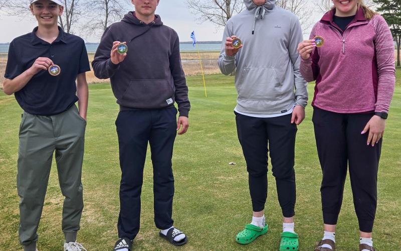 Webster Area golfers individual place winners at the Hamlin invite April 25 were, from left, Seth Lesnar, Michael Dorsett, Thomas Kuecker and Bailee Ninke. Reporter &amp;amp; Farmer | Subscriber snapshot