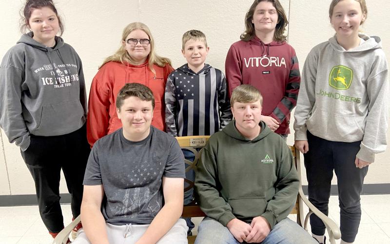 Webster Area Middle and High School October students of the month, by grade, are, from left, Cooper Bauer eighth, Cole Shoemaker 12th; back, LJ Mays 10th, Mary Jane Matthews ninth, Bryson Bloom sixth, Weston Knapp 11th and Carlee Wik seventh. Reporter &amp;amp; Farmer | Subscriber snapshot