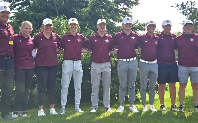 Webster Area golf team posed for a picture after the state tournament ended June 3 in Watertown. From left are coach Tim Lesnar, Mia Coester, Bailee Ninke, Seth Lesnar, Michael Dorsett, Thomas Kuecker, Blaize Amdahl, Ian Lesnar, and coach Jacob Pereboom. Reporter &amp;amp; Farmer | subscriber snapshot