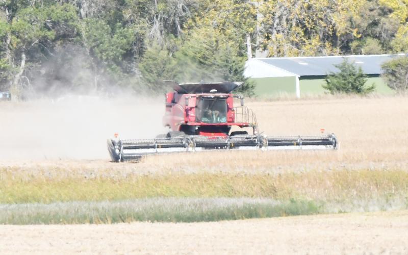 It's the time of year where farmers begin to harvest their crops. Here, a farmer combines near 145th St., Oct. 4. Reporter &amp;amp; Farmer | Brenner Cariveau