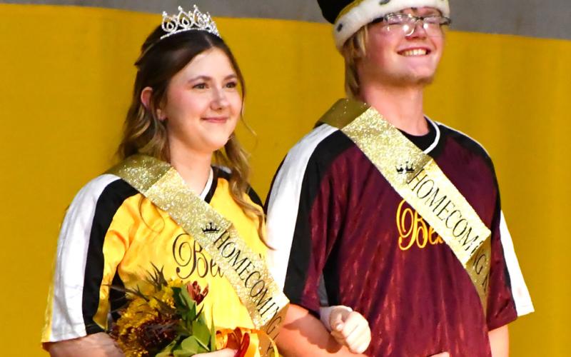 Webster Area homecoming queen Alivia Kuecker and king Ari Sichmeller were crowned during a cornonation ceremony at the Webster Armory gymnasium Sept. 15. Reporter &amp;amp; Farmer | Leyton Beardslee