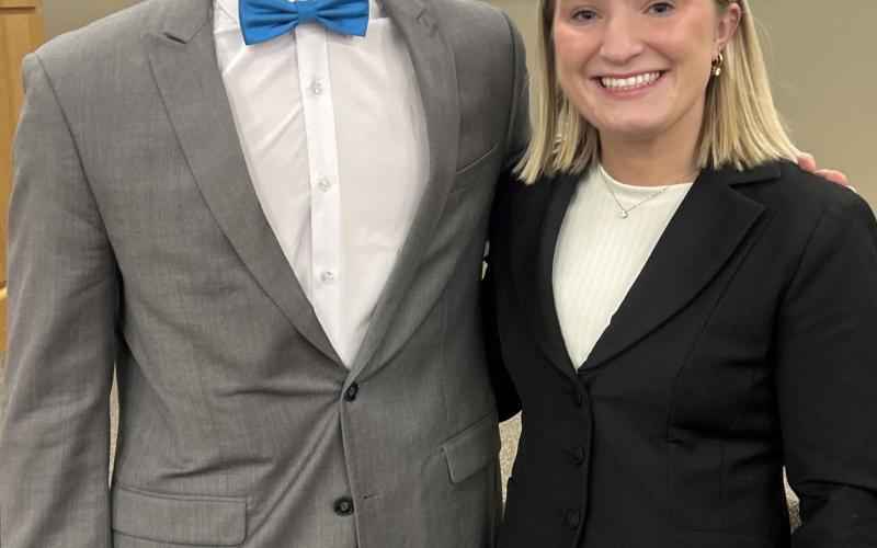 Gavin Sannes, left, and Addison Kuecker, two 2023 Webster Area High School graduates pose for a photo after their end of program presentations March 27 for the Avera Abdominal Transplant Undergraduate Internship program at Avera McKennan Hospital in Sioux Falls. The eight month program gave 24 students the opportunity to shadow healthcare providers and support staff within the transplant institute. Reporter &amp;amp; Farmer | Subscriber snapshot