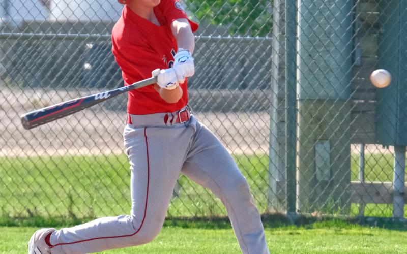 Dylan Rasmus takes a swing during Webster VFW Post 4690 Teeners first game against Milbank June 10 at Bob Wiley Field in Webster. Teeners lost 1-9 the first game but came back swinging with a 16-1 victory in the second game. Reporter &amp;amp; Farmer | Leyton Beardslee