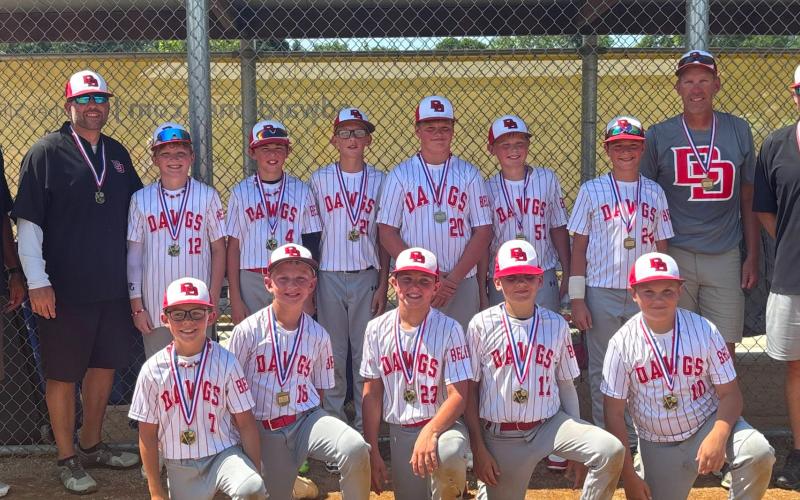 Roslyn Diamond Dawgs baseball team pose for a picture after winning the 11U NIT End of Season tournament at Tharaldson Little League Complex in Fargo, ND July 27. Back, from left, are Tyler Lee, Jerry Lesnar, Decker Huggett, Cooper Gangle, Easton Ermer, Kane Baumgarn, Kru Johnson, Braxton Breske, Mark Ermer and Spencer Huggett. Front, from left, are Tucker Aadland, Jaxson Hansen, Landen Lee, Cooper Lesnar and Landry Lesnar. Reporter &amp;amp; Farmer | subscriber snapshot