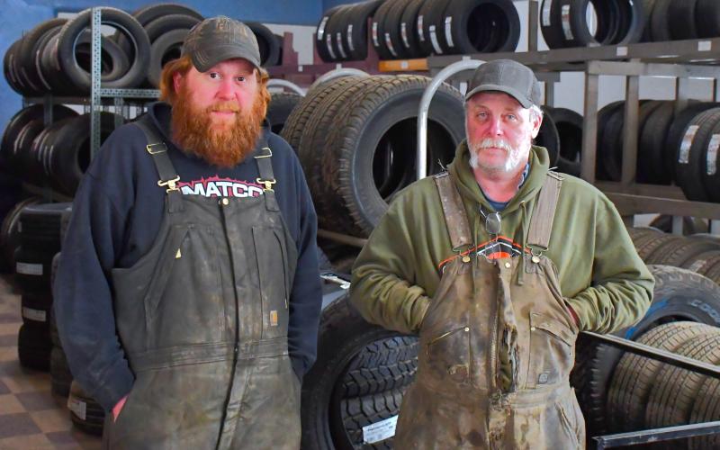 Webster Tire has been a staple of the community for around 30 years. Pictured from left is owner Ryan Root, who bought the business about four years ago and has been running it since, with help from, right, Wade Anfinson. Webster Tire is located at 17 E. 6th Ave. in Webster. Store hours are 8 a.m.-5 p.m. Monday-Friday and from 8 a.m. -noon Saturdays. Call them at (605) 345-3950.