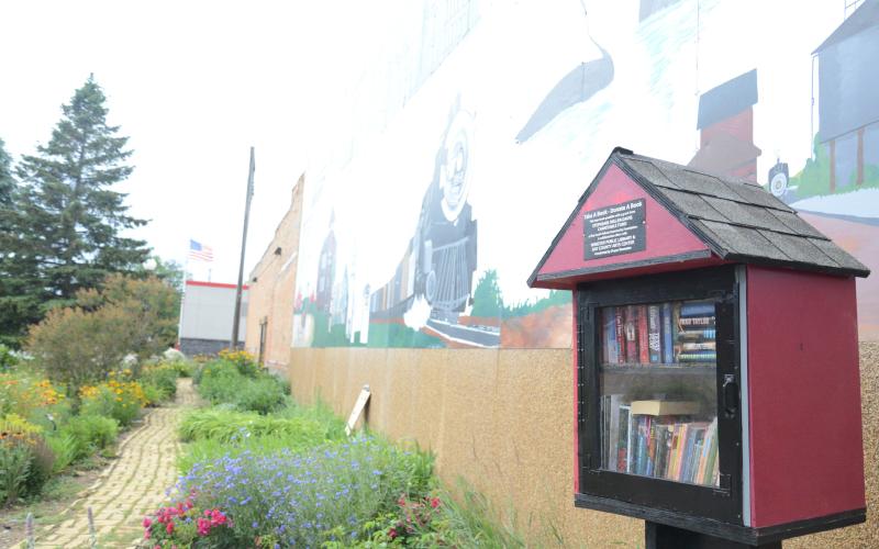 Little Free Library structures are around Webster and the surrounding area. Pictured is one in the Day County arts Center Mural Garden constructed by Chase Shoemaker for the Webster City Library. Reporter &amp;amp; Farmer | Annie Witt