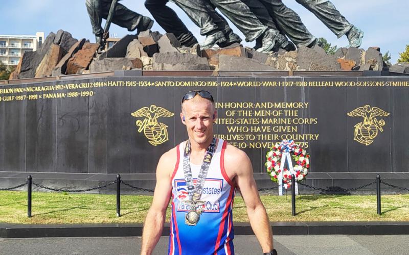 Curtis Huffman of Webster competed in the Marine Corps Marathon in Arlington, VA Oct. 26 for his 32nd marathon in 31 different states on a mission to run a marathon in all 50 states by the age of 50. Huffman crossed the line with a time of 2:47:43 to place 132nd out of 30,638 finishers. Reporter &amp;amp; Farmer | Subscriber snapshot