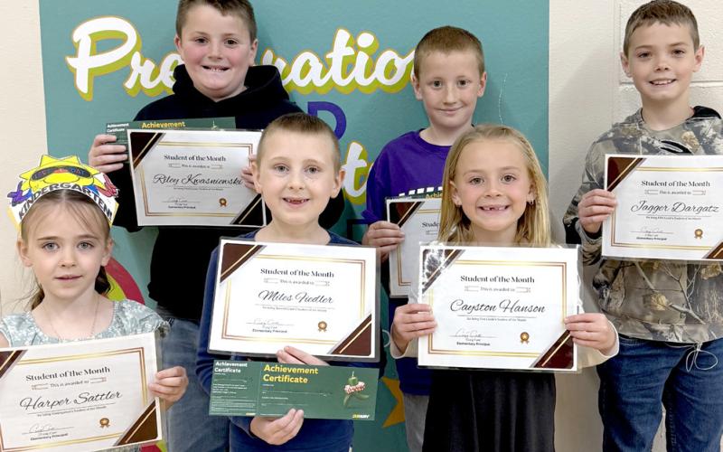 Webster Area Elementary School students of the month for May, by grade, are from left, front, Harper Sattler kindergarten, Miles Fiedler first, Cayston Hanson second; back, Riley Kwasniewski third, Landon Linde fourth and Jagger Dargatz fifth. Reporter &amp;amp; Farmer | Subscriber snapshot