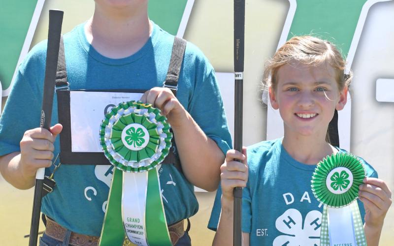 Beginner 4-H beef showmanship grand champion was Hayes Zubke while Ava Larson was reserve grand champion. They competed at the Day County Fair Aug. 9. Reporter &amp;amp; Farmer | Amanda Dulitz