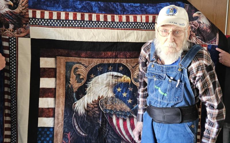 Sylvester Ewalt receives his Quilt of Valor Nov. 12 at his home in Webster. He served as a Technical Sergeant for the United States Air Force from 1953-73 and was awarded the Vietnam Service Medal. Reporter &amp;amp; Farmer | subscriber snapshot
