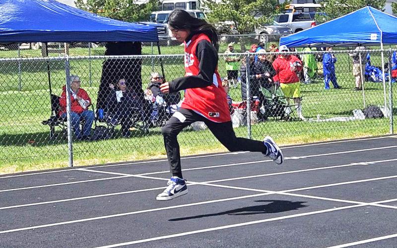 Virgil Benais participates in the 100m dash during the 2026 Northeast Area Athletics Track and Field Meet May 1 in Milbank. Benais placed second in this category and placed first in the running long jump. Reporter &amp;amp; Farmer | Subscriber Snapshot